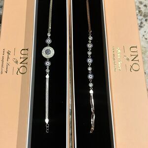 Evil eye 925 sterling silver bracelets rose gold, yellow gold, bundle jewelry